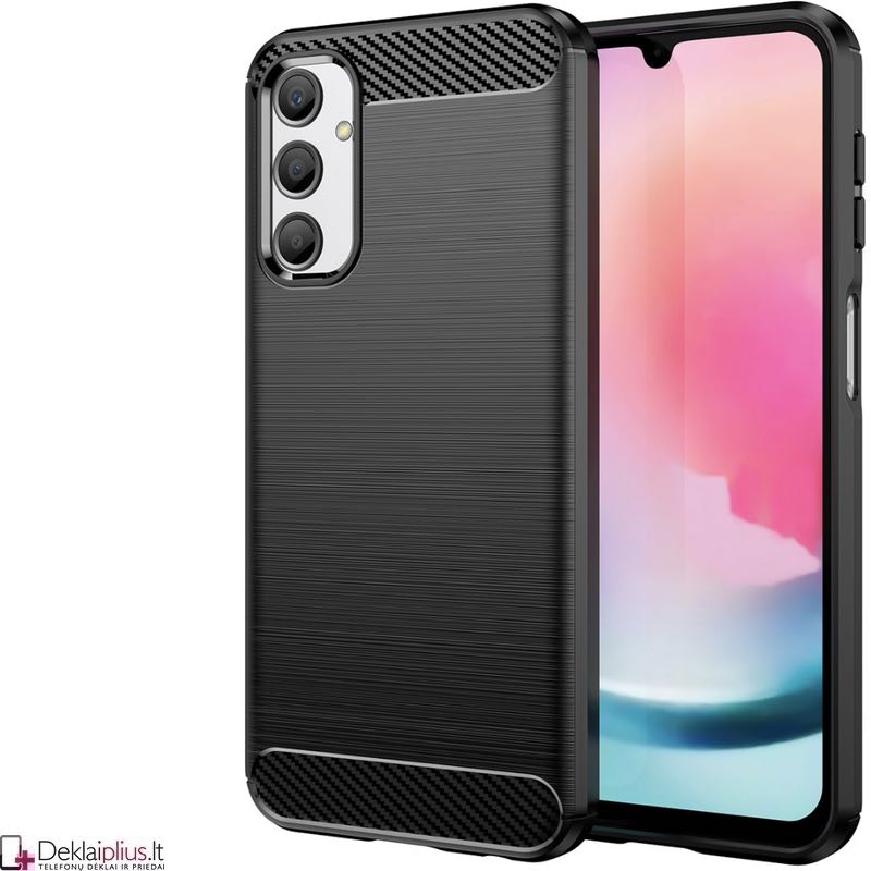 Carbon guminis dėklas - juodas (Samsung M34 5G) Carbon guminis dėklas - juodas (Samsung M34 5G)